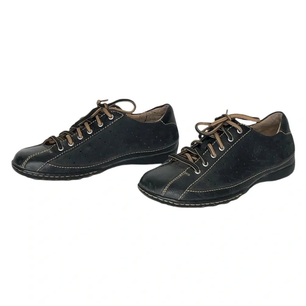 Born Womens Size 7 Hawkeye Black Leather Lace Up Shoes